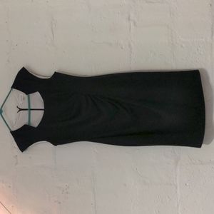 Black Calvin Klein flattering dress with unique neck